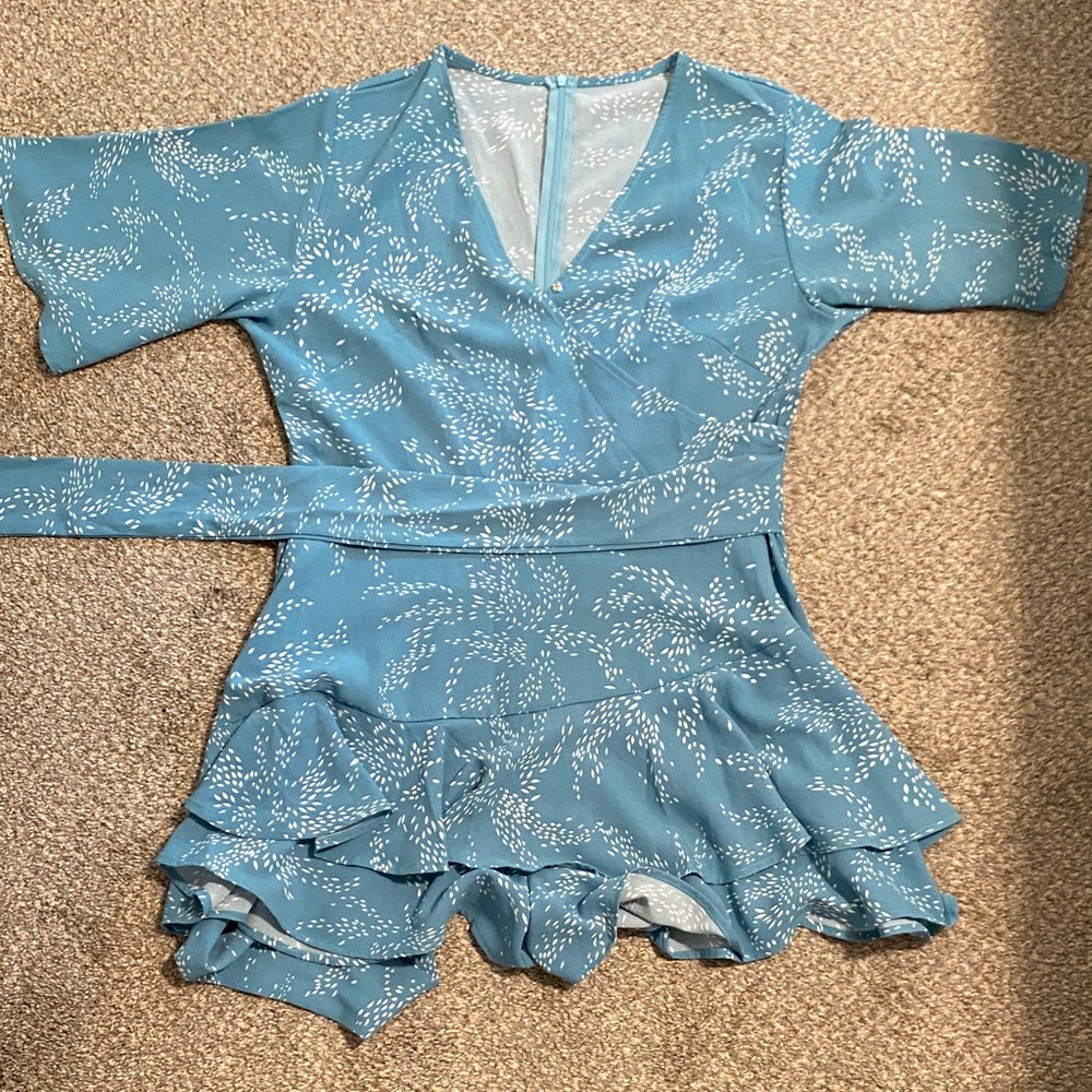 Blue Floral Romper